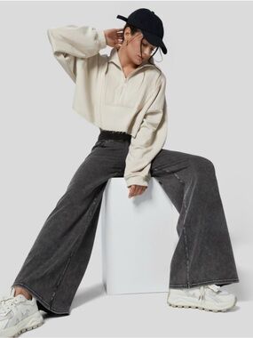 🖤 HALARA Wide Leg High-Rise Jeans in Washed Black 🖤 BNWT